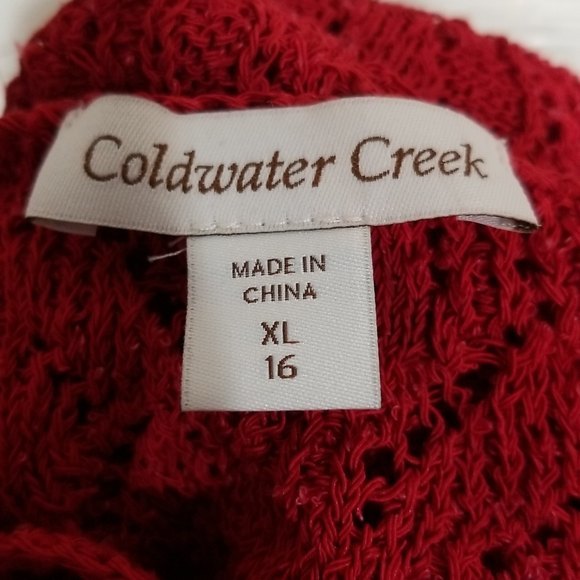 Coldwater Creek Red Stretch Sweater Size XL 16 - Picture 5 of 7